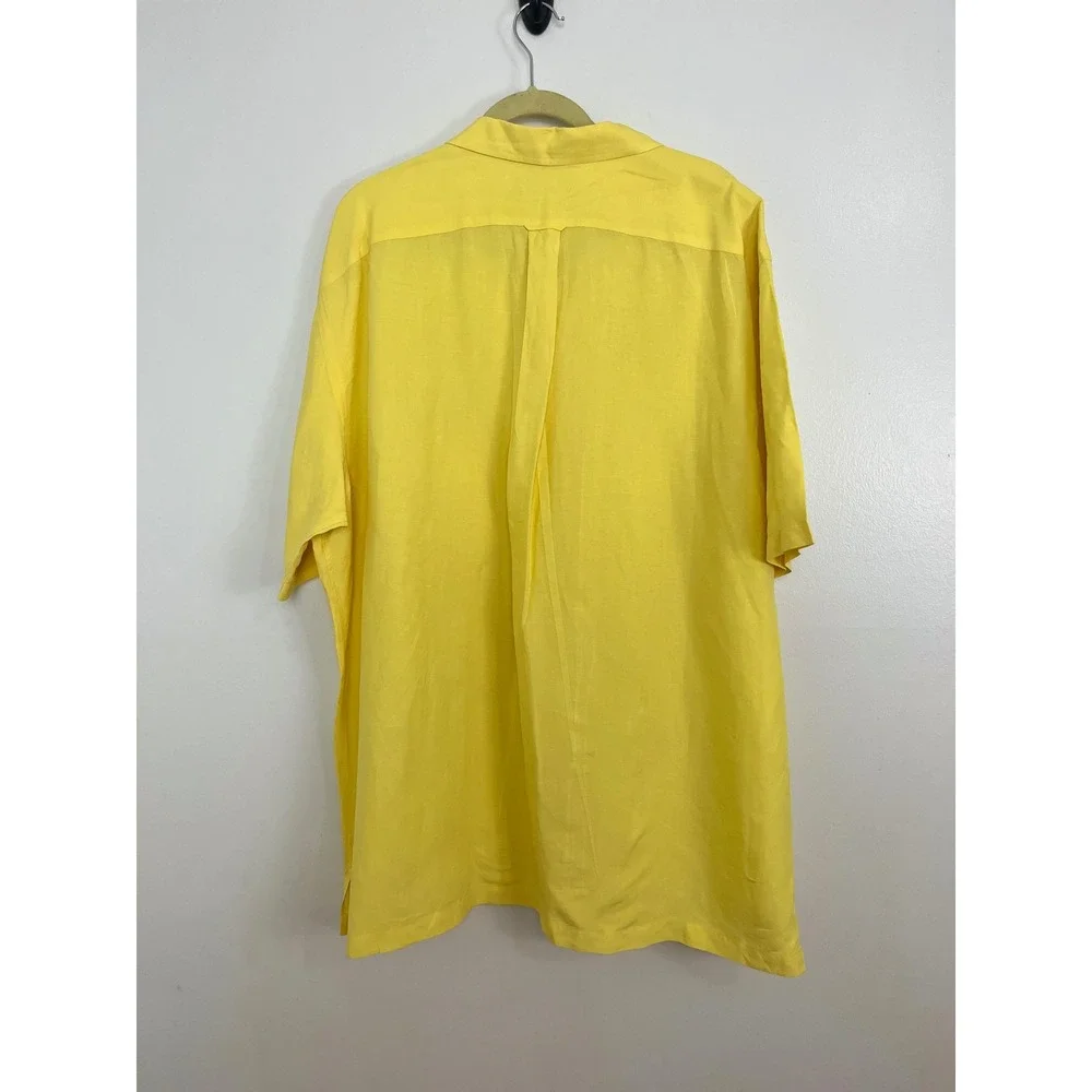 Polo Ralph Lauren Coastal Button Down Shirt Mens XLT Yellow Linen Silk Blend